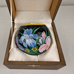 Вазочка с ручной росписью Палех "Ирисы"