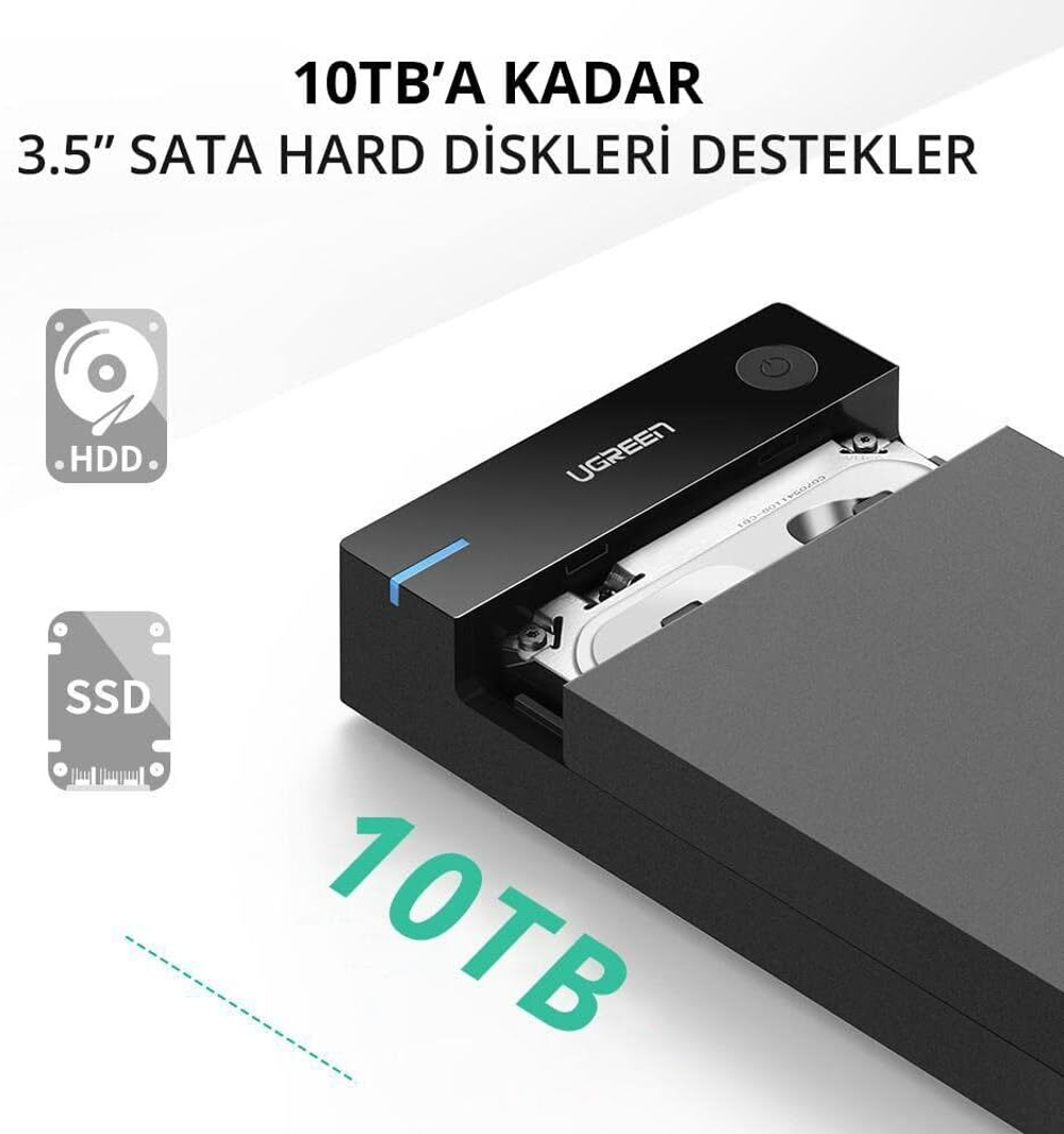 Корпус внешнего жесткого диска USB 3.0 SATA 3.5" UGREEN 50422