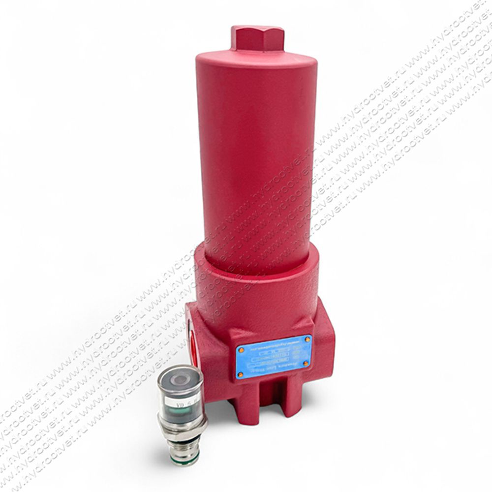 WKDFBN/HC110G10B1.1 - Напорный фильтр гидравлический одинарный модели DF тонкость фильтрации 10 мкм, типоразмер 110, вид присоединения: резьба G3/4, материал корпуса - чугун, рабочее давление до 420 бар, визуальный индикатор загрязнения