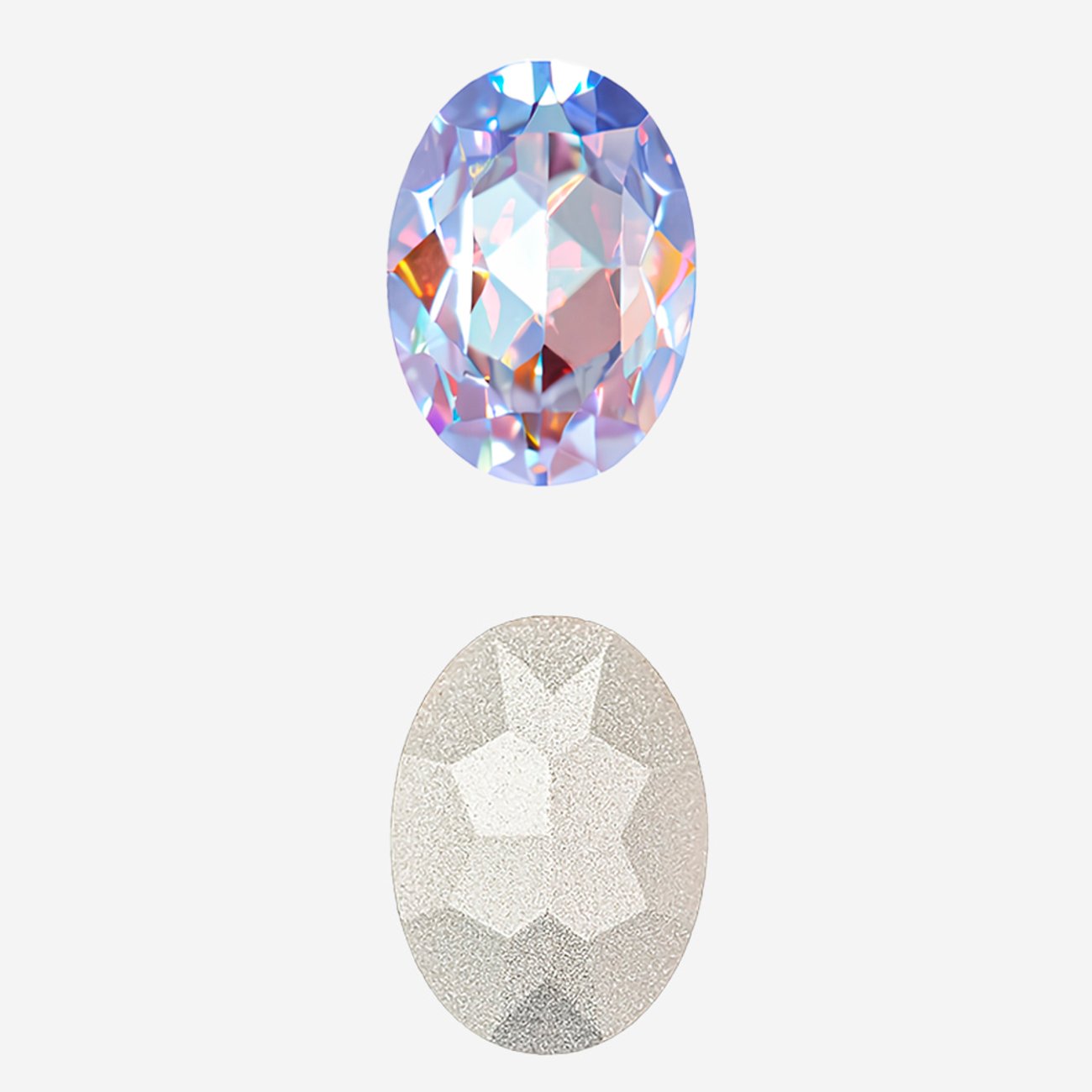 Кристалл Овал (Oval Fancy Stone), оттенок "Лавандовый Туман"/"Lavender Mist", 14*10мм