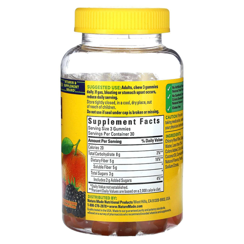 Nature Made, Жевательные мармеладки с клетчаткой, апельсин и ягодное ассорти, 90 жевательных мармеладок (1,6 г в 1 жевательной мармеладке)