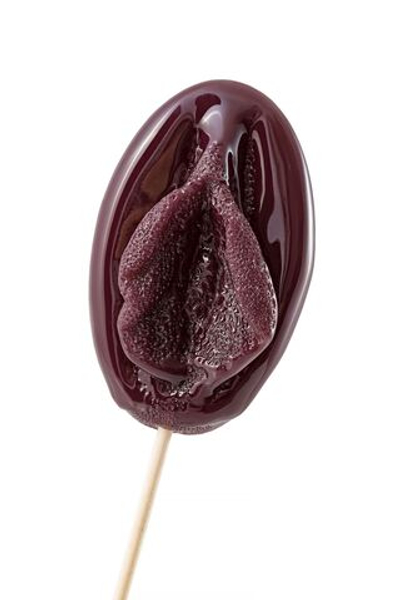 Леденец в форме вагины со вкусом виски и колы - 50 гр. (Цвет: черный)