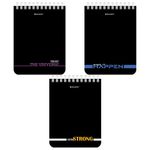 Блокнот МАЛЫЙ ФОРМАТ А6 108х145 мм, 40 л., гребень, картон, клетка, BRAUBERG, "Black & notes", 114389