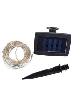 Садовая гирлянда на солнечной батарее, с аккумулятором. Роса. Теплый белый свет, два режима свечения. Уличная IP44. USL-S-128/PT30000 WARMWHITE DEW TM Uniel