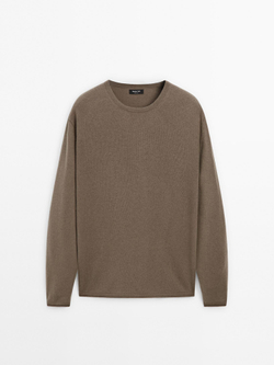 Massimo Dutti СВИТЕР ИЗ СМЕСОВОЙ ШЕРСТИ, КОФЕЙНЫЙ