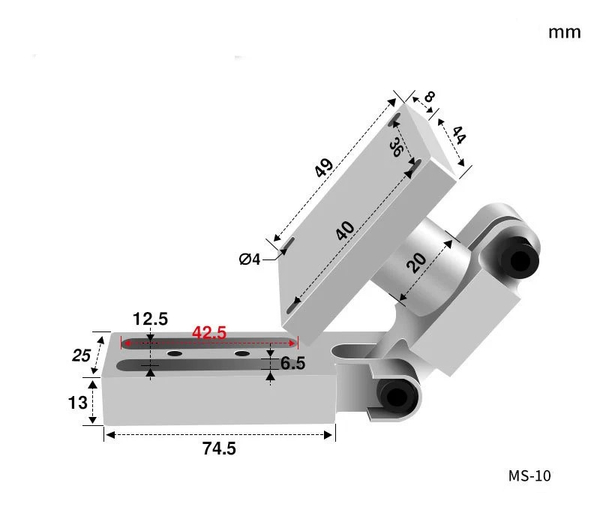 Vr-2a+10m (square fine-tuning bracket) adapted to ms-10 main body