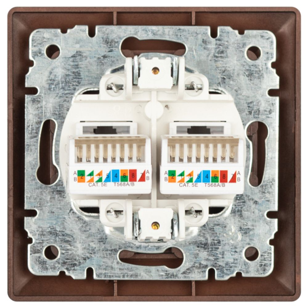 Розетка Intro Solo 4-304-05 информационная 2хRJ45, СУ, антрацит | Intro Solo