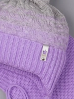 Шапка для девочки осенняя вязаная и снуд