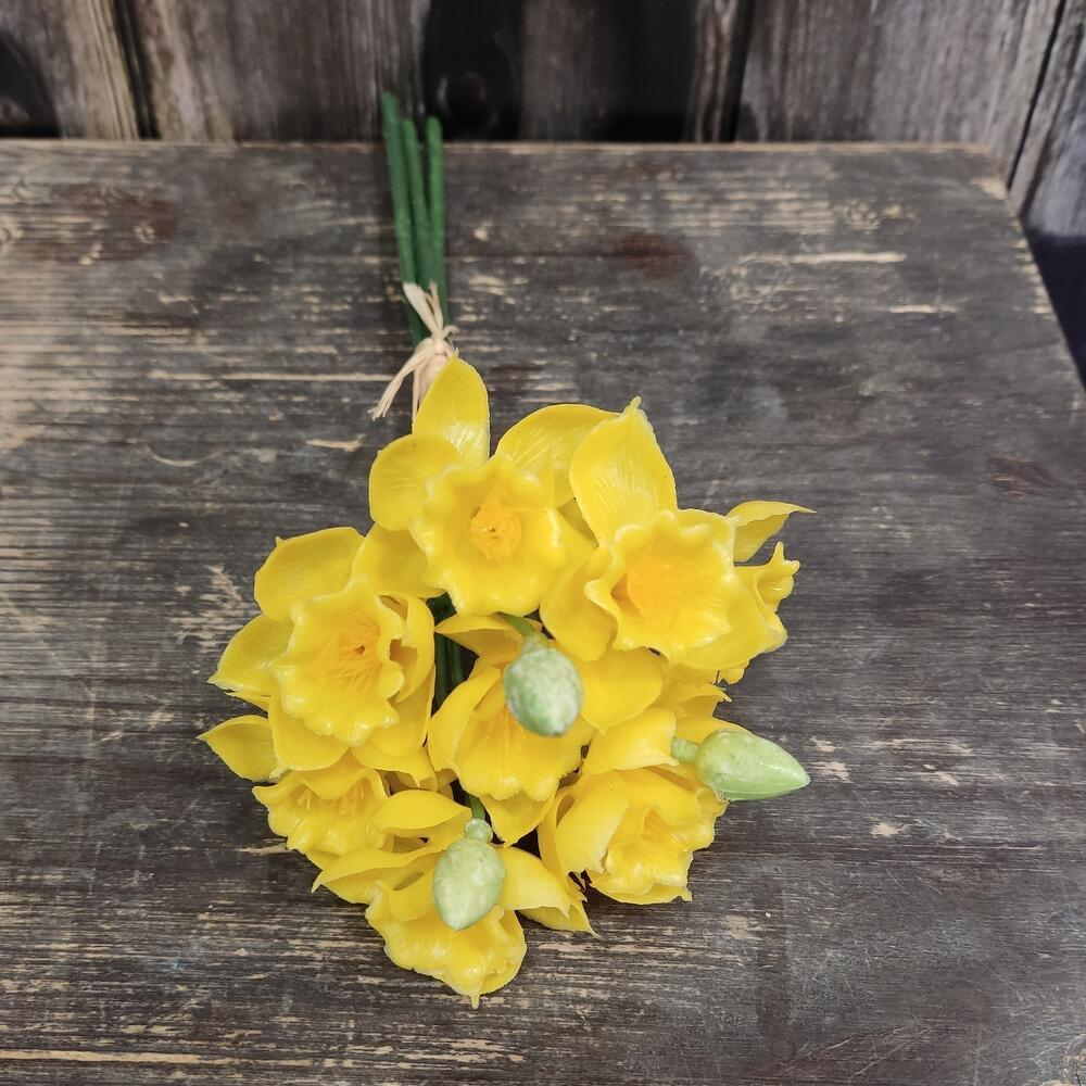 Букет нарциссы, искусственные силикон, желтые