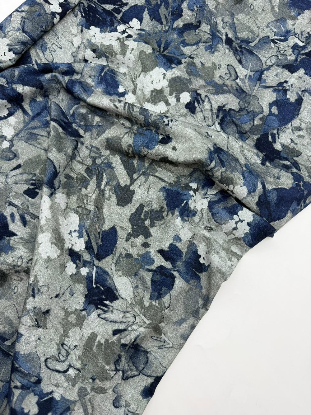 Кулир с велюром синие листья