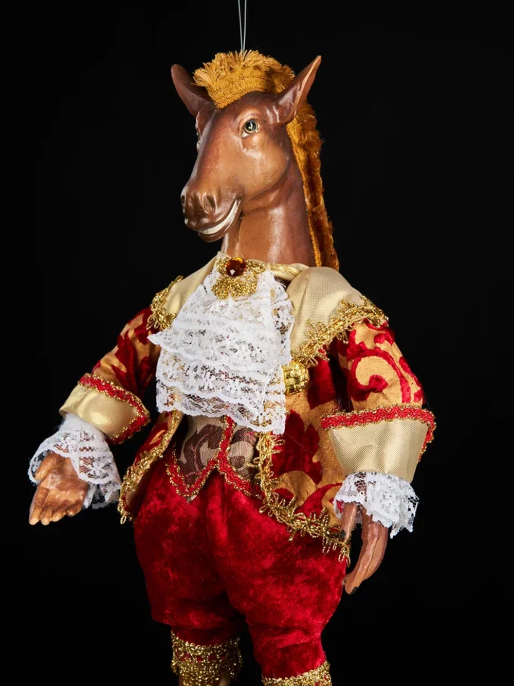 Винтажное украшение Царский конь 37 см., коричневый, Christmas DeLuxe (13663)