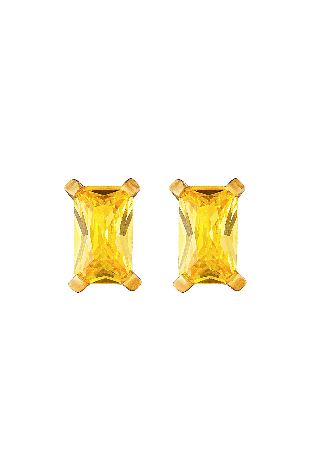 Серьги из серебра со вставками из жёлтых фианитов