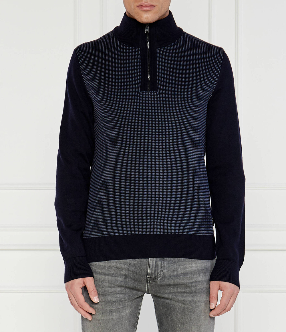 Хлопковый свитер h-dambino BOSS BLACK - темно-синий(50519590)