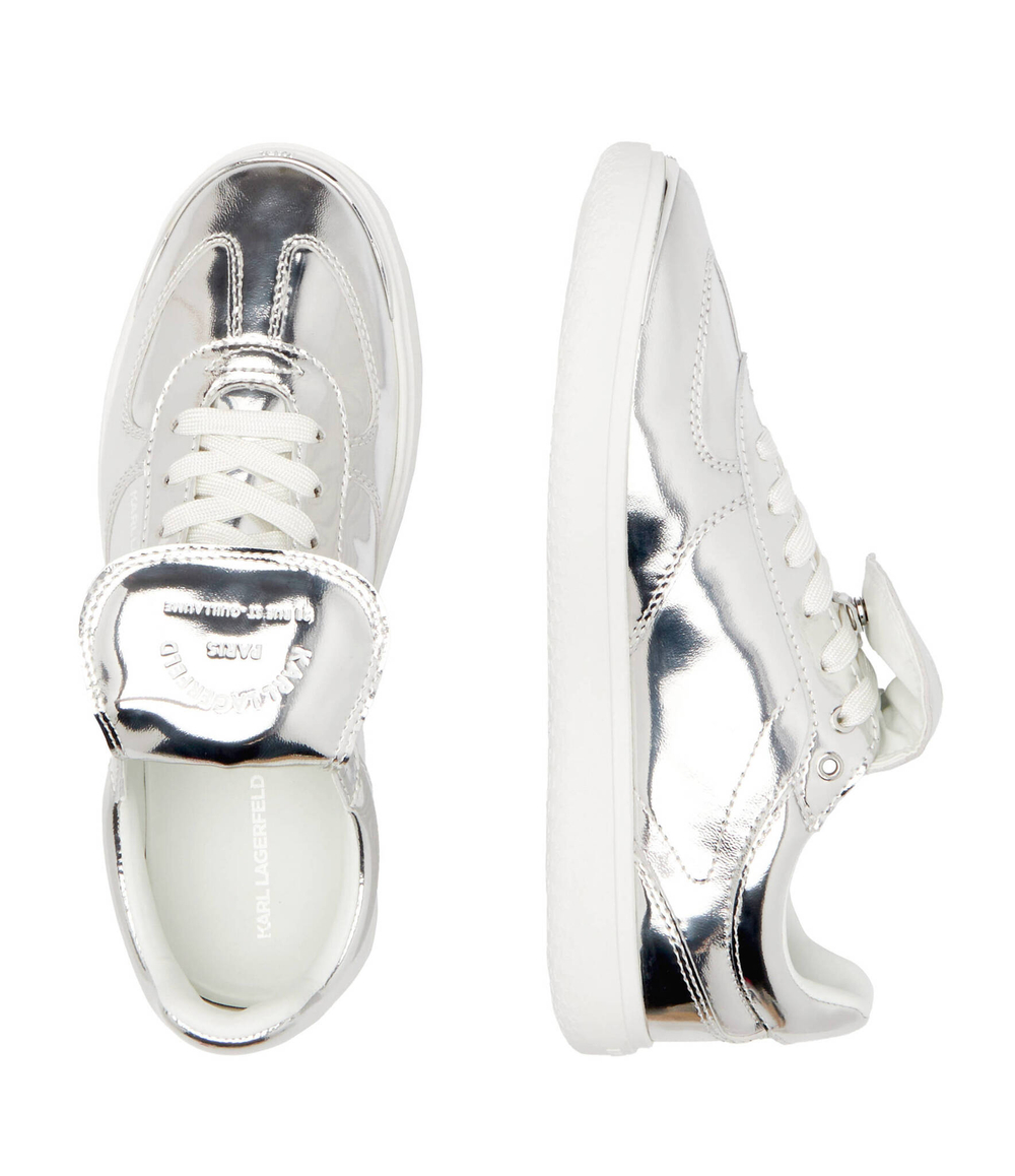 Кожаные кроссовки Karl Lagerfeld - серебряный(KL63820)