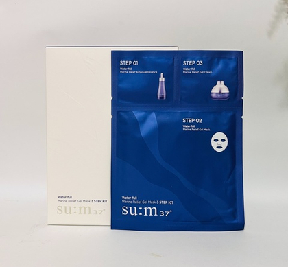 SU: M 37 Water - ful Timeless Water Gel Mask 3 Step KIT. Увлажняющая трёхступенчатая маска. 1шт