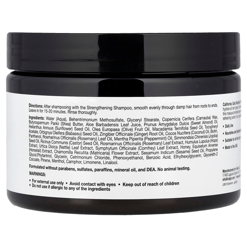 California Gold Nutrition, Beauty, укрепляющая маска для волос, биотин, розмарин и мята, 340 г (12 унций)