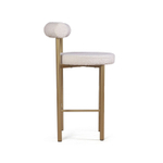 Стул полубарный Biggi, букле Turin ivory / опоры золото