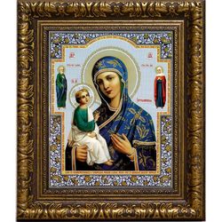 Иерусалимская икона Божией Матери на холсте.