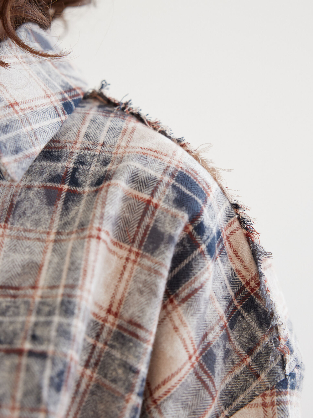 Рубашка Grunge, сине-бежевая