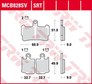 Колодки тормозные дисковые TRW MCB828SV