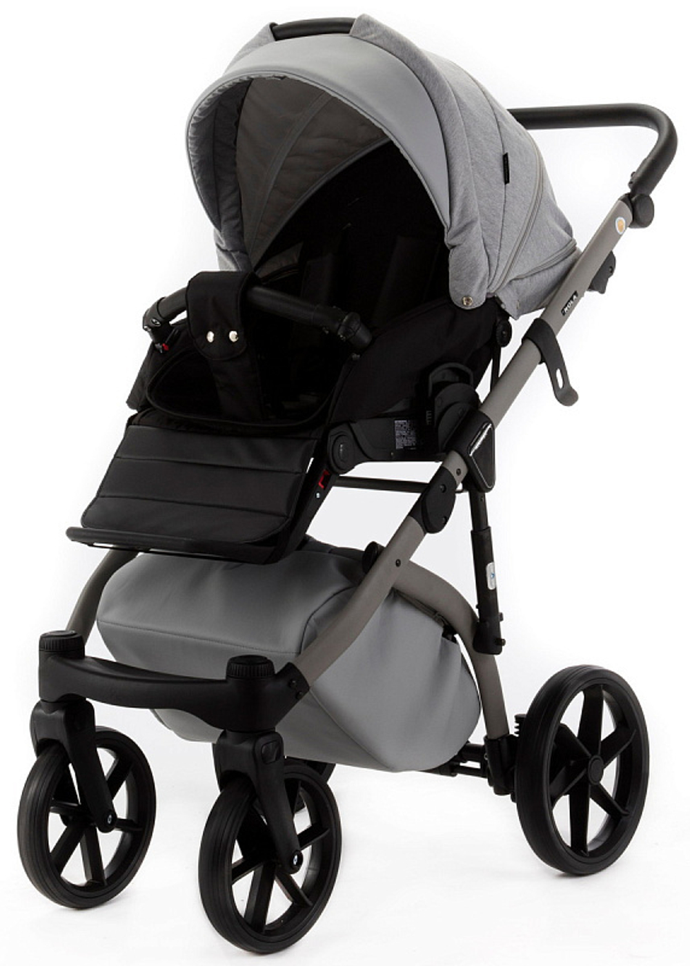 Детская коляска Adamex Nola Natura 2 в 1 N-9-MOON (СВ.СЕР + СВ.СЕР. КОЖА)