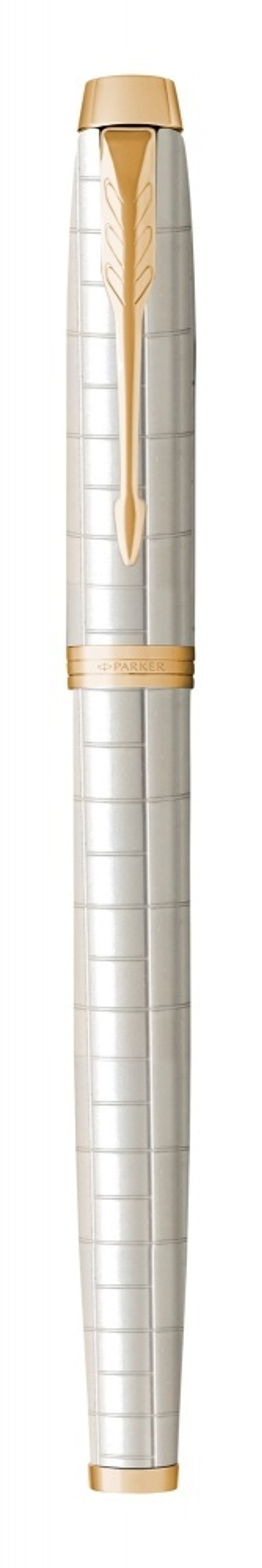Подарочный набор: Ручка роллер Parker IM Premium T318 Pearl GT, цвет чернил черный и белый недатированный ежедневник с золотым срезом