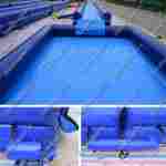 Водная горка с надувным дном, на подкачке ТУРБО "Гидроспуск", с бассейном, 150*3,5*0,8 м