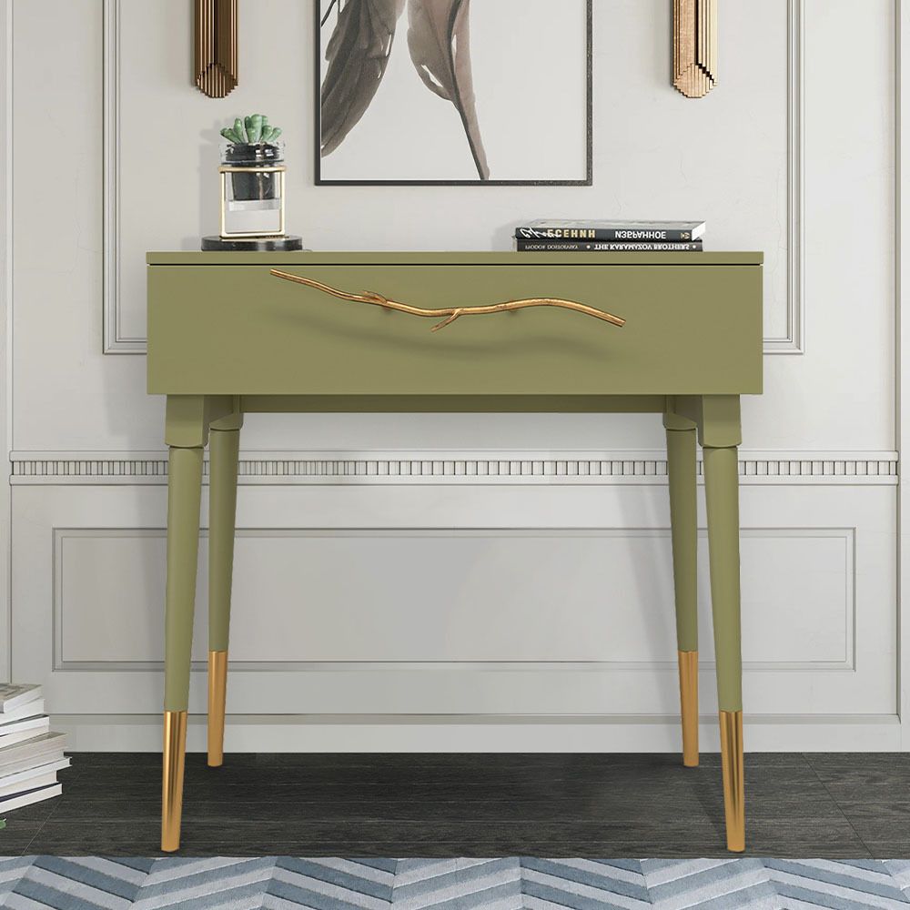 Консоль Арт Колор matte Стайл Голд Зеленая олива матовая