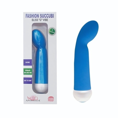 Синий вибратор Fashion Succubi Bliss G Vibe - 14,5 см. (Цвет: синий)