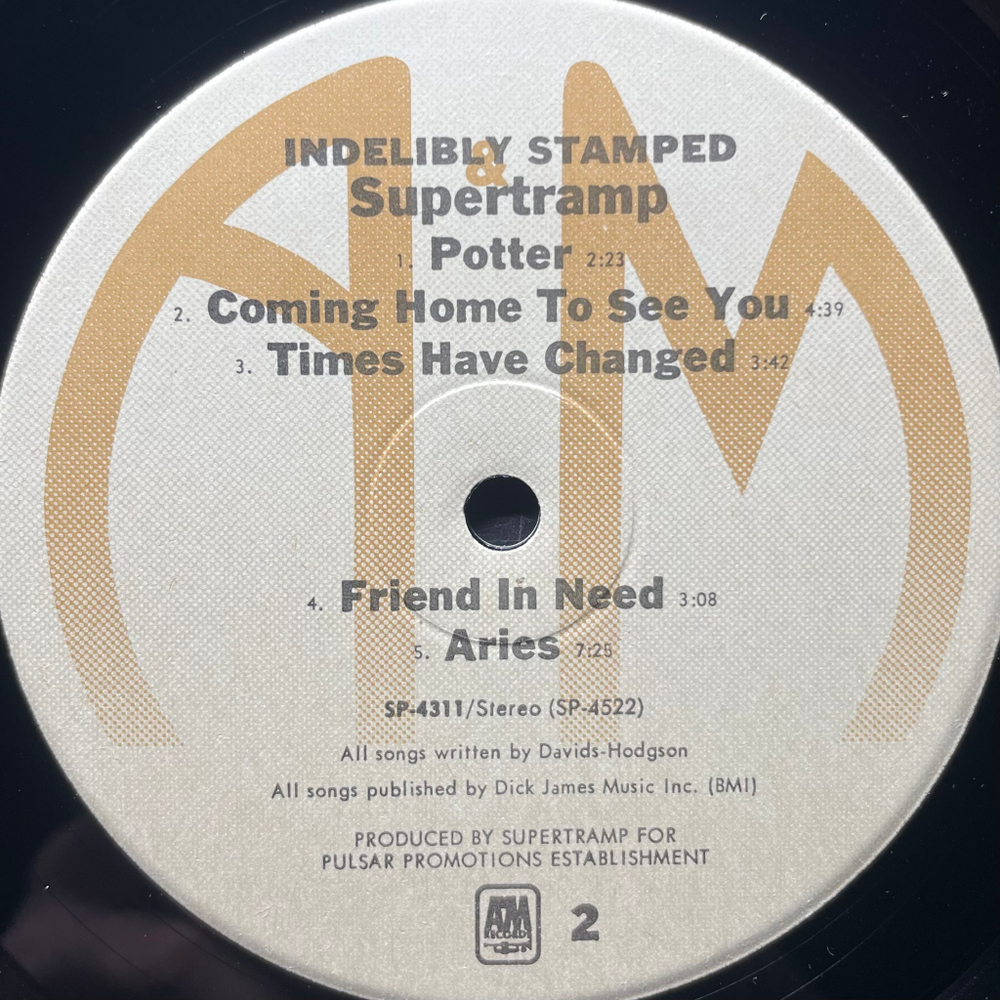 Supertramp ‎– Indelibly Stamped (США)