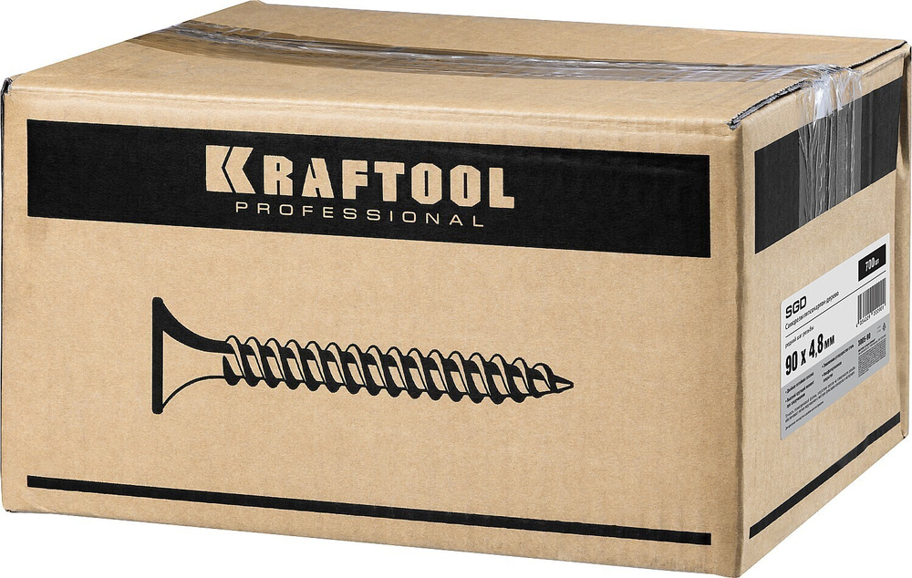 KRAFTOOL СГД, 90 х 4.8 мм, фосфатированное покрытие, 700 шт, саморез гипсокартон-дерево (3005-90)