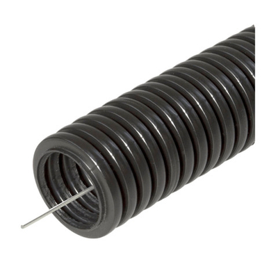 PR.022051 труба ПНД гофр. 20мм. с протяжкой 100м. черн. Строитель