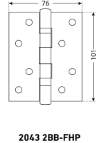 Петля АЛЛЮР  2043  2 подш. 2ВВ-FHP BP  латунь (уп.2шт) 101*76  /1105