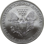 1 доллар 2007 год США "Шагающая свобода". Серебряная инвестиционная монета (коричневая)