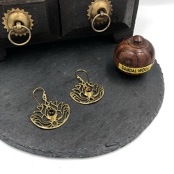 Серьги Lotus тигровый глаз из латуни