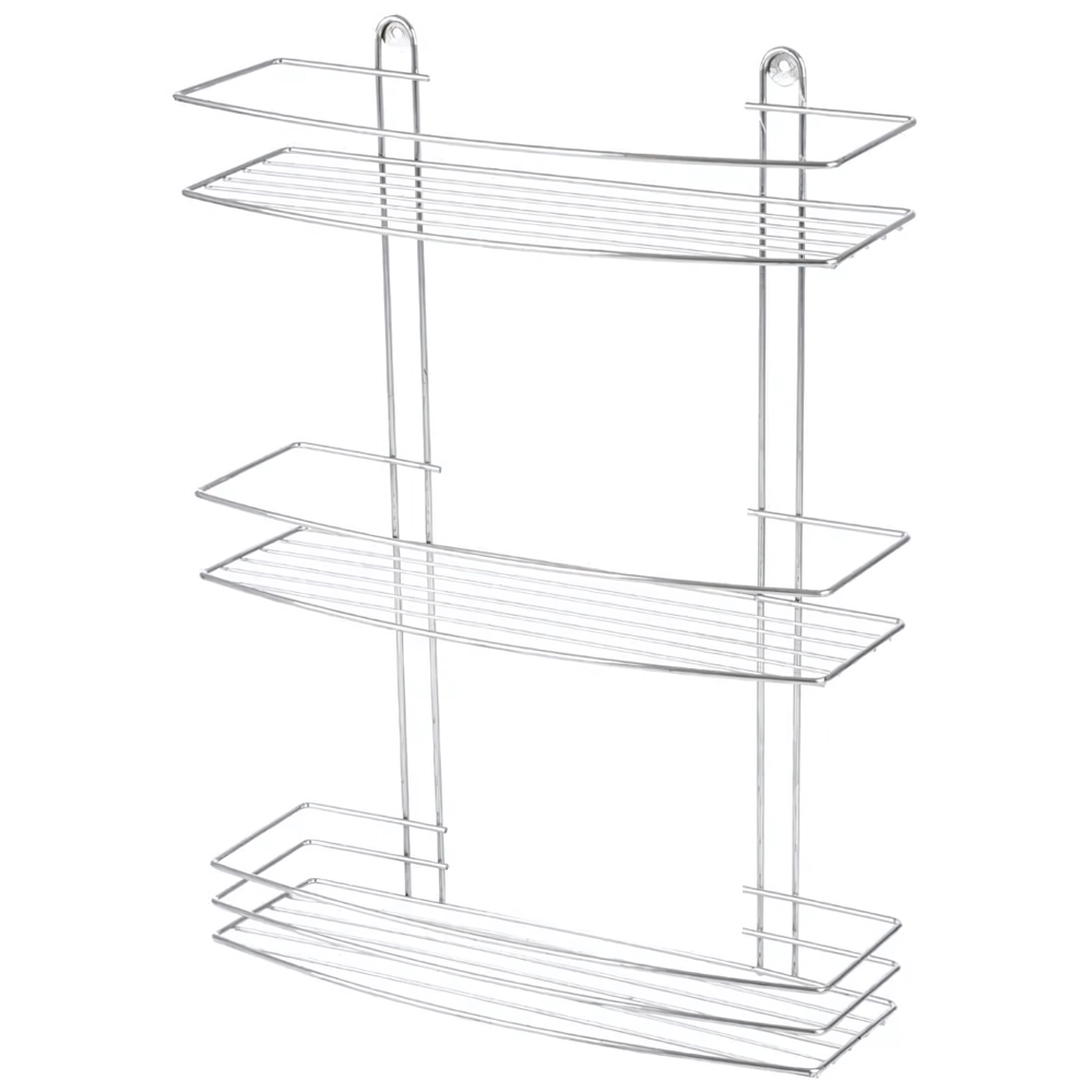 Полка настенная трехъярусная Lecco 47*35*13 см хром