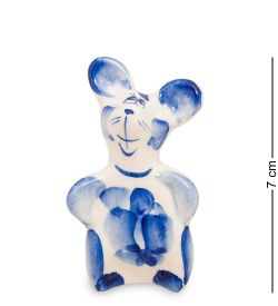 ГЛ- 317 Фигурка «Мышка-Софи» бол. (Гжельский фарфор)
