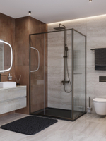Душевой уголок Cezares LUX-AH-FS-11-110/90-C-GM, 110х90х195, профиль оружейная сталь, стекло прозрачное