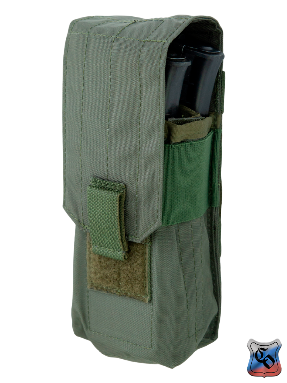 Подсумок SSO 2АК103 MOLLE с кнопками и липучкой. Олива