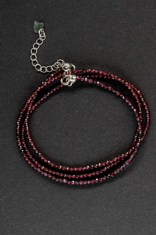 Цепочка "Memo about Soulmate" тонкая из граната с удлинителем 47-54 см