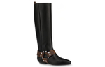 LOUIS VUITTON Rhapsody High Boots "Black With Brown Belt" Women"s