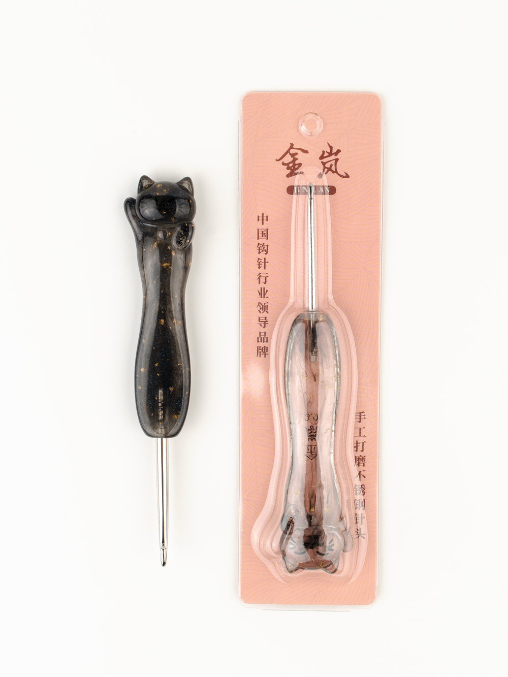 крючок с ручкой-котиком черный