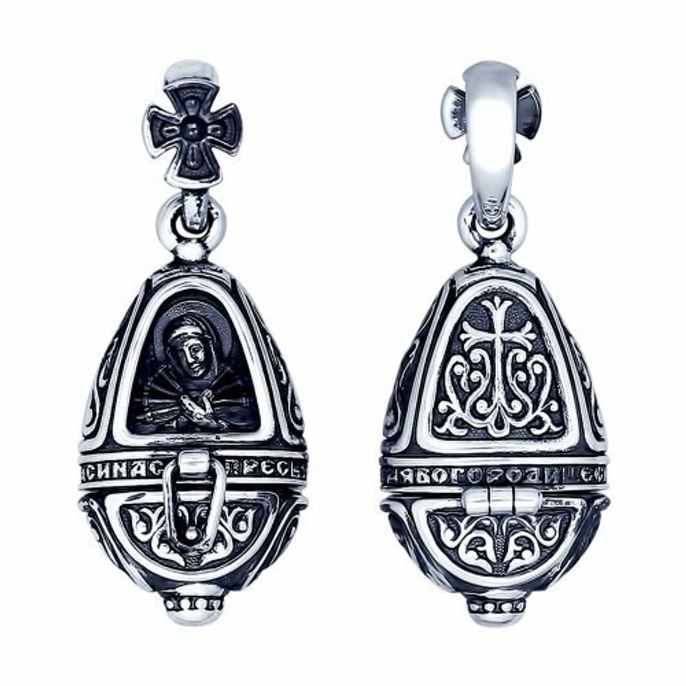 Иконка из чернёного серебра