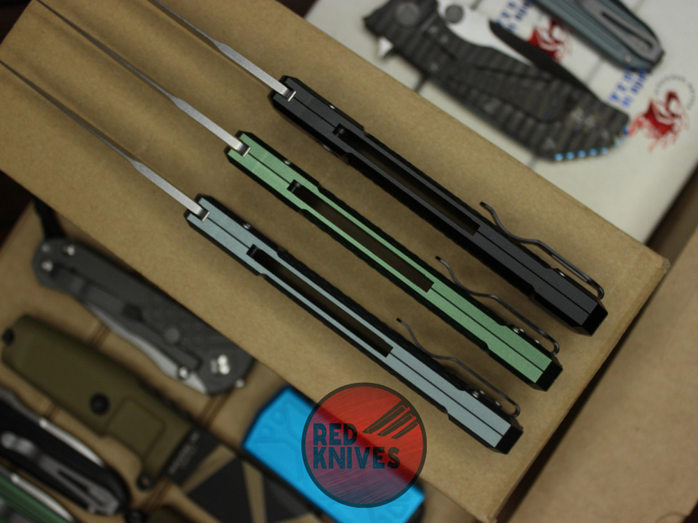 Нож Pro-Tech Godfather Black (кастом) - черная рукоять, клинок стоунвош