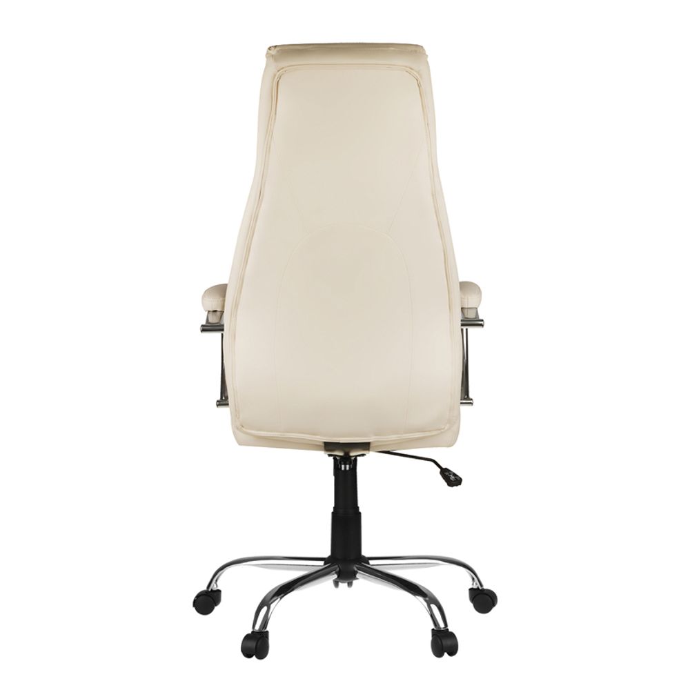 Кресло руководителя Helmi HL-E24 "Iсon", экокожа бежевая, хром