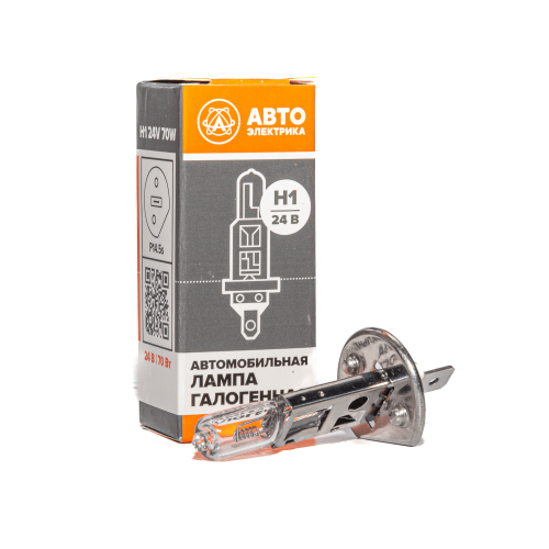 H1 24-70 P14.5s Автолампа галогенная H1, 24 В, 70 Вт, P14.5S АвтоЭлектрика