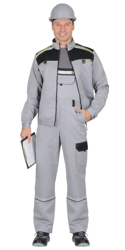 Костюм Nerss-ПРАКТИК куртка, п/к св. серый с черным