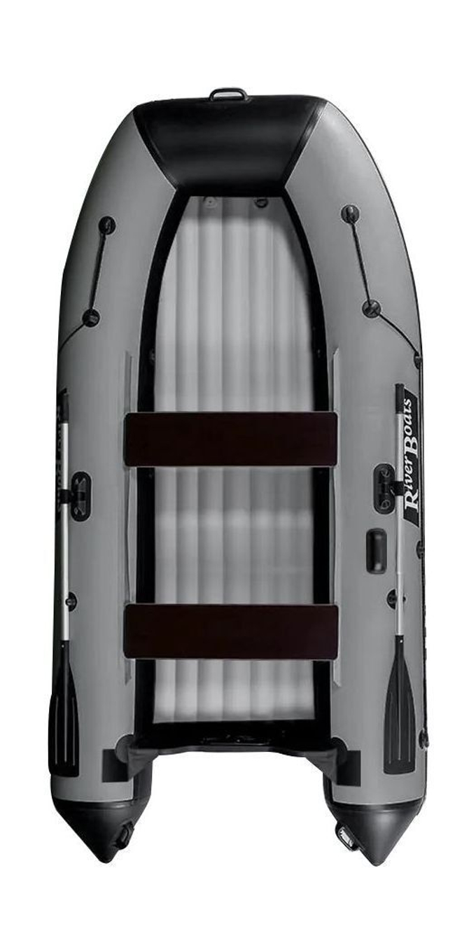 Надувная лодка ПВХ, RiverBoats RB 330 НДНД, черно-серый