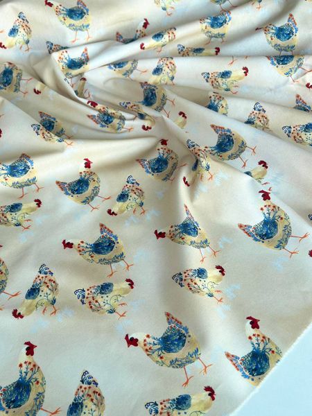 Есть дефект, полоска от кромки. ЗИМНИЕ КУРОЧКИ, 100% хлопок 3