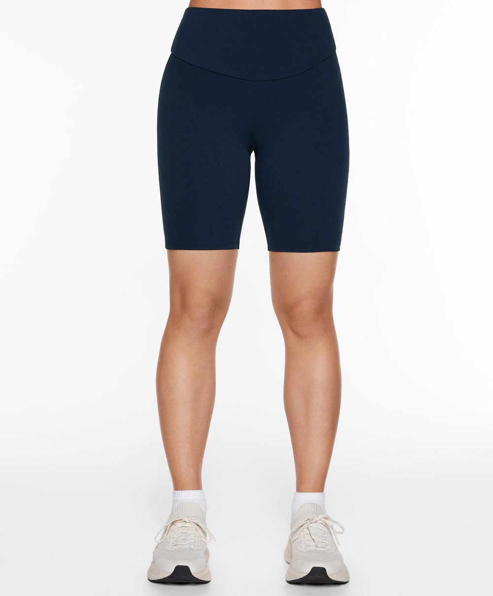 OYSHO Легинсы-велосипедки Comfortlux с высокой посадкой длиной 20 см, темно-синий